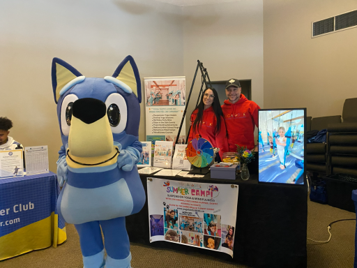 Bluey character with Yogatastic 4Kids