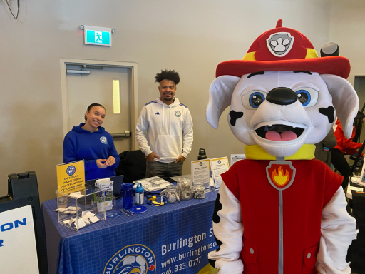 Marshall character with Burlington Soccer